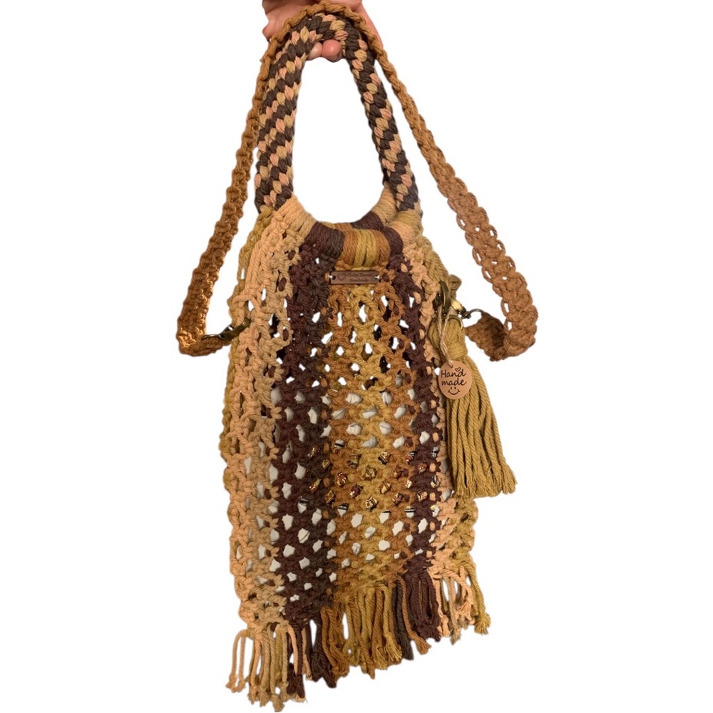 Vintage macrame handbag with Strap - Picture 16 of 16